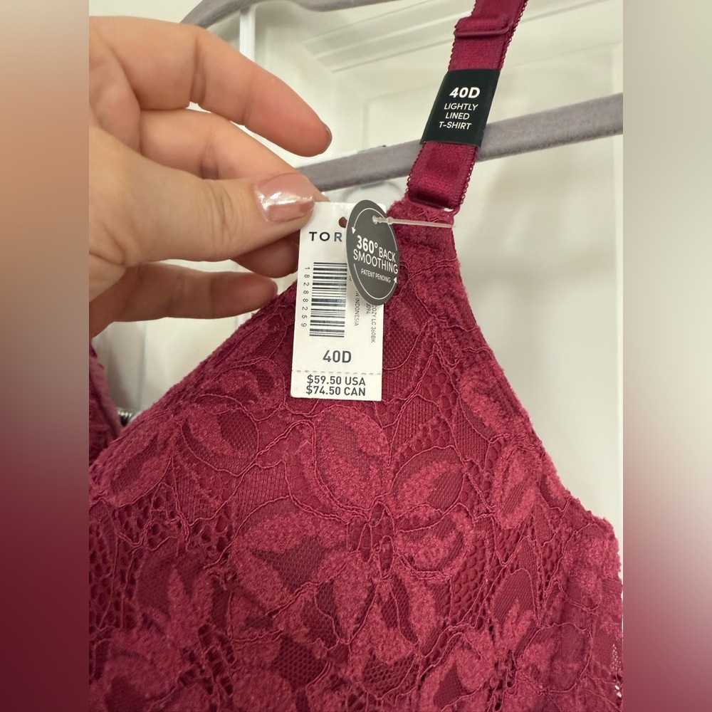 Torrid Burgundy Lace Bra & Thong Set - Picture 2 of 4